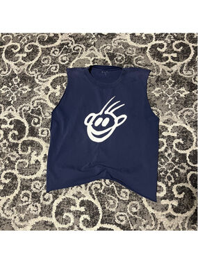 Men's Unbranded Navy White Graphic Tank Top L